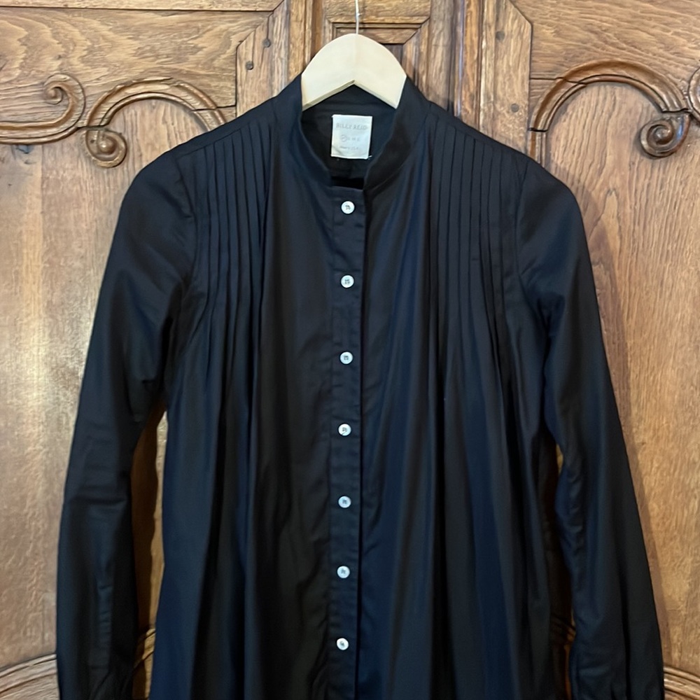 Billy Reid Button Down Long Sleeve Black Dress - Picture 2 of 16